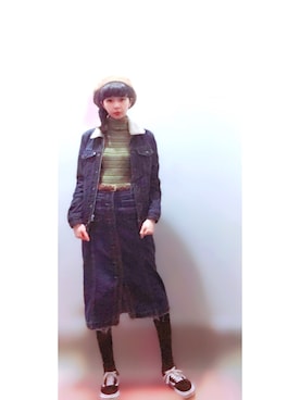 「5（ファイブ）のアイテム（スカート）」を使った、121さん（レディース・162cm）の冬コーディネート