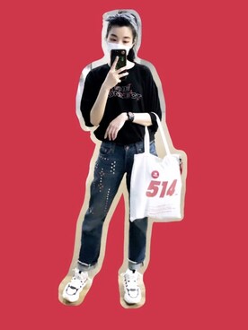 「Marc by Marc Jacobs（マークバイマークジェイコブス）のアイテム（アナログ腕時計）」を使った、121さん（レディース・162cm）の春コーディネート