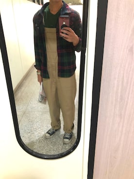 「plain-me（プレインミー）のアイテム（サロペット/オーバーオール）」を使った、Eadgerさん（メンズ・170cm）の夏コーディネート