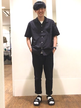 「coenスタッフスタイリング」｜「アイテム（腕時計）」を使った、coen   やまじさん（メンズ・172cm）の夏コーディネート