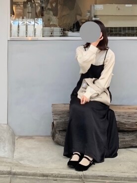 「SVEC（シュベック）のカンフーシューズ kung fu Shoes / ストラップパンプス（バレエシューズ）」を使った、𝐾𝑎𝑒𝑑𝑒さん（レディース・166cm）の秋コーディネート