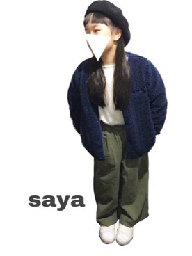 「niko and...（ニコアンド）のアイテム（ハンチング/ベレー帽）」を使った、yuuさん（キッズ・120cm）の冬コーディネート