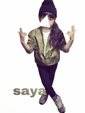 「CIAOPANIC TYPY（チャオパニックティピー）のアイテム（MA-1）」を使った、yuuさん（キッズ・120cm）の秋コーディネート