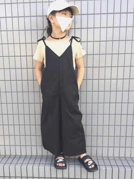 「おんなのこコーデ」｜「アイテム（つなぎ/オールインワン）」を使った、yuuさん（キッズ・125cm）の夏コーディネート