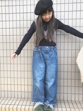 「niko and...（ニコアンド）のアイテム（ハンチング/ベレー帽）」を使った、yuuさん（キッズ・125cm）の春コーディネート