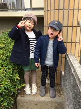 「LAGOM（LAGOM）のアイテム（ジャケット/アウター）」を使った、emi_mitoさん（キッズ・110cm）の冬コーディネート