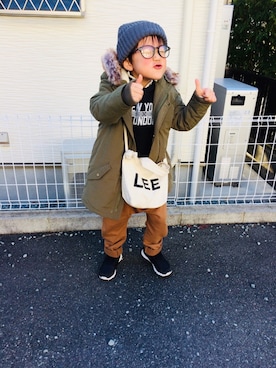 「むすこーで」｜「アイテム（モッズコート）」を使った、emi_mitoさん（キッズ・110cm）の冬コーディネート