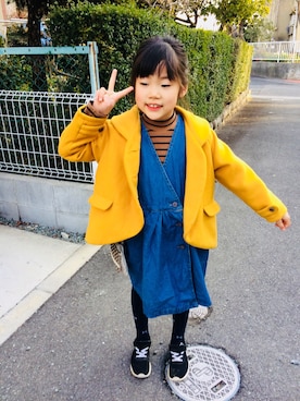「アイテム（タイツ/ストッキング）」を使った、emi_mitoさん（キッズ・120cm）の冬コーディネート