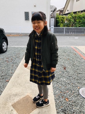 「SENSE OF PLACE by URBAN RESEARCH（センスオブプレイスバイアーバンリサーチ）のアイテム（ノーカラージャケット）」を使った、emi_mitoさん（キッズ・124cm）の冬コーディネート