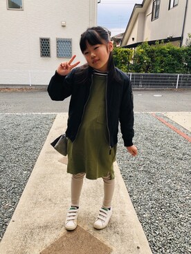 「reca（レカ）のアイテム（ワンピース/ドレス）」を使った、emi_mitoさん（キッズ・124cm）の春コーディネート