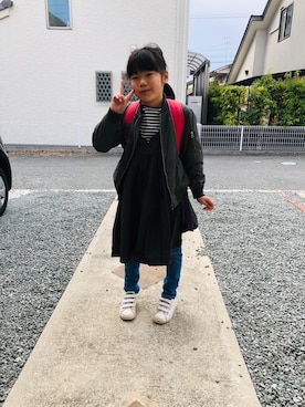 「キャミワンピ」｜「アイテム（雑貨/ホビー）」を使った、emi_mitoさん（キッズ・124cm）の春コーディネート