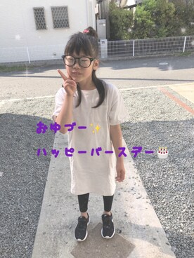 「アイテム（ヘアゴム）」を使った、emi_mitoさん（キッズ・125cm）の春コーディネート