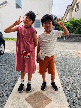 「むすこーで」｜「アイテム（雑貨/ホビー）」を使った、emi_mitoさん（キッズ・124cm）の夏コーディネート