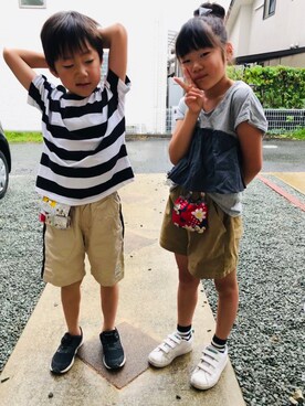 emi_mitoさん（キッズ・124cm）の夏コーディネート