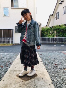 「reca（レカ）のアイテム（ワンピース/ドレス）」を使った、emi_mitoさん（キッズ・129cm）の秋コーディネート