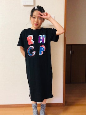 「FREAK'S STORE（フリークスストア）のアイテム（ワンピース/ドレス）」を使った、emi_mitoさん（キッズ・130cm）の春コーディネート