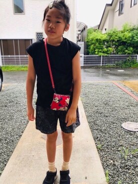「アイテム（その他パンツ、ブルー系）」を使った、emi_mitoさん（キッズ・134cm）の秋コーディネート