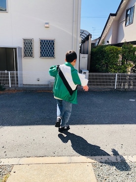 「BRANSHES（ブランシェス）のアイテム（その他アウター）」を使った、emi_mitoさん（キッズ・134cm）の春コーディネート