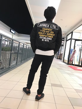 「大学生コーデ」｜「アイテム（MA-1）」を使った、ryuta.oさん（メンズ・174cm）の秋コーディネート