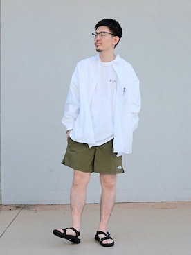 「THE NORTH FACE（ザノースフェイス）のアイテム（サンダル）」を使った、SUZU-さん（メンズ・176cm）の春コーディネート