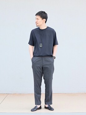 「417 EDIFICE（フォーワンセブンエディフィス）のアイテム（スリッポン）」を使った、SUZU-さん（メンズ・176cm）の春コーディネート