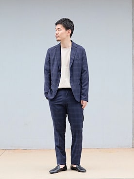 「417 EDIFICE（フォーワンセブンエディフィス）のアイテム（スリッポン）」を使った、SUZU-さん（メンズ・176cm）の春コーディネート
