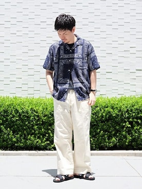 「THE NORTH FACE（ザノースフェイス）のアイテム（シャツ/ブラウス）」を使った、SUZU-さん（メンズ・176cm）の夏コーディネート