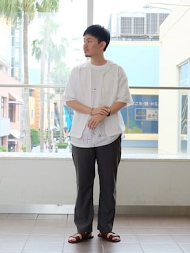 「HERISSON（エリソン）のアイテム」を使った、SUZU-さん（メンズ・176cm）の夏コーディネート