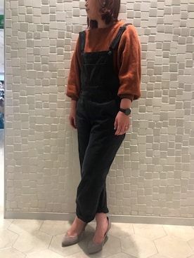 「ZARA（ザラ）のアイテム（オールインワン・サロペット）」を使った、enchanted 博多マルイさん（レディース・160cm）の冬コーディネート