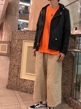 「JERZEES（ジャージーズ）のアイテム」を使った、NABE HUNA 3333さん（メンズ・176cm）の冬コーディネート