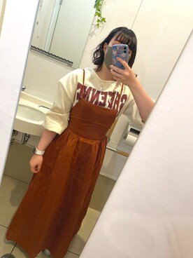 「KBF（ケイビーエフ）のアイテム（ワンピース、オレンジ系）」を使った、ﾅｷﾞさん（レディース・148cm）の春コーディネート