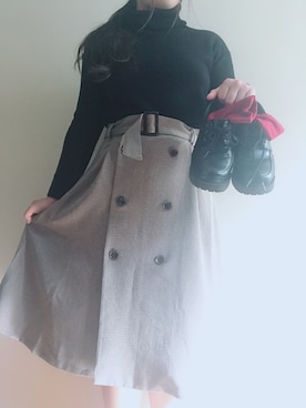 「アイテム（ブーティ）」を使った、Aさん（レディース・151cm・10代）の秋コーディネート