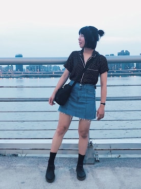 「NIKE(ナイキ)のアイテム(ショルダーバッグ)」を使った、カヤコさん(レディース・160cm)の夏コーディネート