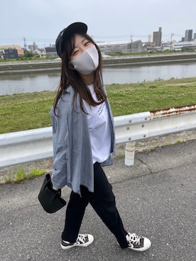 「CONVERSE TOKYO（コンバーストウキョウ）のアイテム（キャップ）」を使った、naomi!さん（レディース・154cm）の春コーディネート