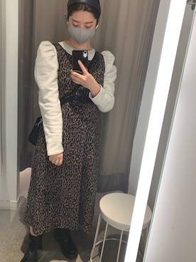 「袖ボリューム」｜「アイテム（スウェット）」を使った、923さん（レディース・162cm）の秋コーディネート