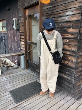 「スティーブンアラン」｜「アイテム（オールインワン・サロペット）」を使った、くまさんさん（レディース・152cm）の春コーディネート