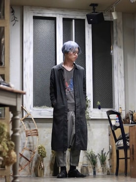 「平成最後のWEARISTAセンバツ」｜「アイテム（ステンカラーコート）」を使った、「さぜ」さん（メンズ・168cm）の春コーディネート