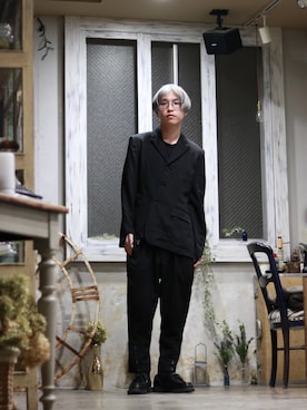 「BLACK COMME des GARÇONS」｜「アイテム（ジャケット/アウター）」を使った、「さぜ」さん（メンズ・168cm）の春コーディネート