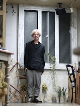 「BLACK COMME des GARÇONS」｜「アイテム（ジャケット/アウター）」を使った、「さぜ」さん（メンズ・168cm）の春コーディネート