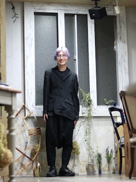 「BLACK COMME des GARÇONS」｜「アイテム（ジャケット/アウター）」を使った、「さぜ」さん（メンズ・168cm）の春コーディネート