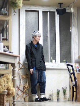 「BLACK COMME des GARÇONS」｜「アイテム（ジャケット/アウター）」を使った、「さぜ」さん（メンズ・168cm）の秋コーディネート