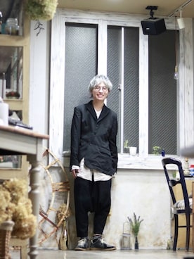 「BLACK COMME des GARÇONS」｜「アイテム（ジャケット/アウター）」を使った、「さぜ」さん（メンズ・168cm）の秋コーディネート