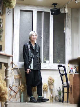 「BLACK COMME des GARÇONS」｜「アイテム（ジャケット/アウター）」を使った、「さぜ」さん（メンズ・168cm）の秋コーディネート