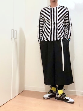 「Onitsuka Tiger × ANDREA POMPILIO（オニツカタイガーアンドレアポンピリオ）のアイテム（トップス）」を使った、ウラステさん（メンズ・168cm）の冬コーディネート