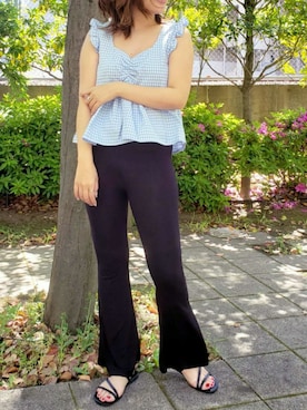 「アイテム（タンクトップ、ブルー系）」を使った、Candy Beansさん（レディース・153cm）の夏コーディネート