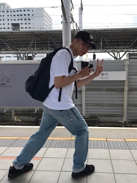 「fragment design（フラグメントデザイン）のアイテム（パンツ）」を使った、huang さん（メンズ・174cm）の春コーディネート