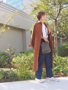 「CONVERSE（コンバース）のconverse（コンバース） ALL STAR OX（オールスターOX）（スニーカー）」を使った、na_formiさん（レディース・159cm）の秋コーディネート
