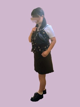 「Honeys（ハニーズ）のアイテム（アンサンブル）」を使った、ユイさん（レディース・157cm）の秋コーディネート