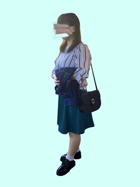 「Honeys（ハニーズ）のアイテム（デニムジャケット）」を使った、ユイさん（レディース・157cm）の秋コーディネート