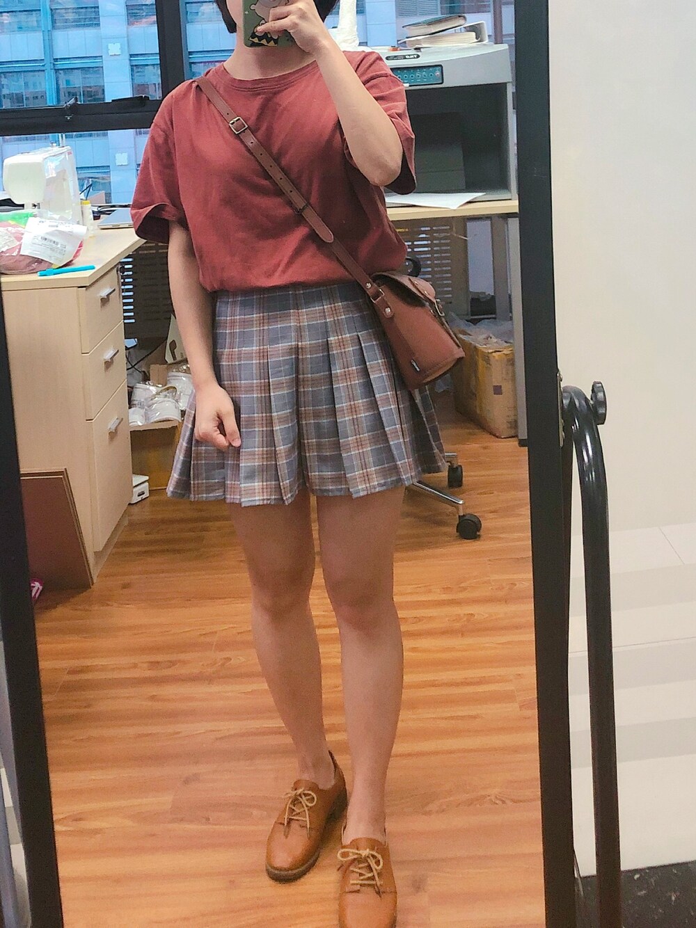 「ootd」｜「Zatchelsのアイテム（ショルダーバッグ、ブラウン系）」を使った、皮卡丘丘さん（レディース・155cm）の夏コーディネートの1枚目の写真